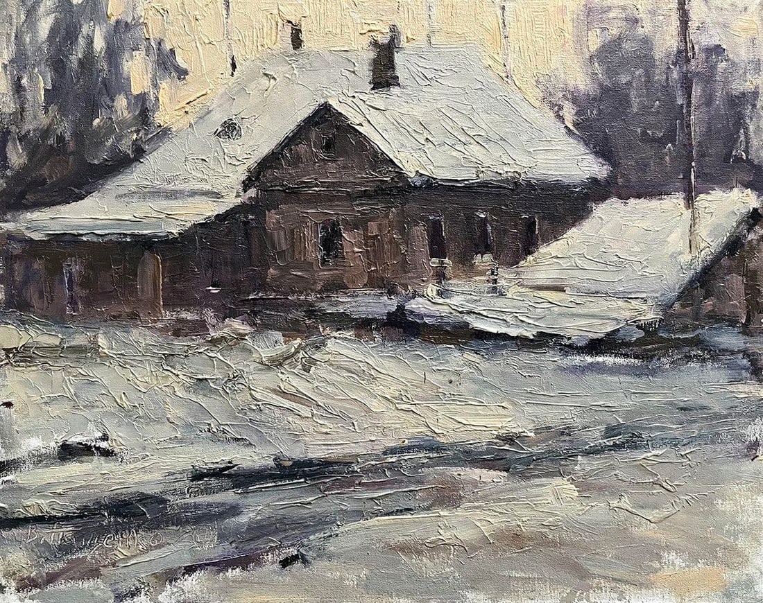 Oil painting White evening Volodymyr Pashchenko: Title: Oil painting White evening Volodymyr Pashchenko Description: NoGaller 111 *** ABOUT THIS PAINTING *** * TITLE: "White evening" * ARTISTS: Volodymyr Pashchenko * SIZE: 40x50 cm/'15.74x19.68 inch