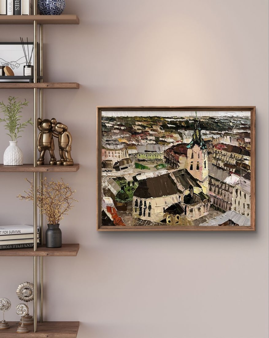 Oil painting Panorama with the cathedral Horishnyi N.A. - 2