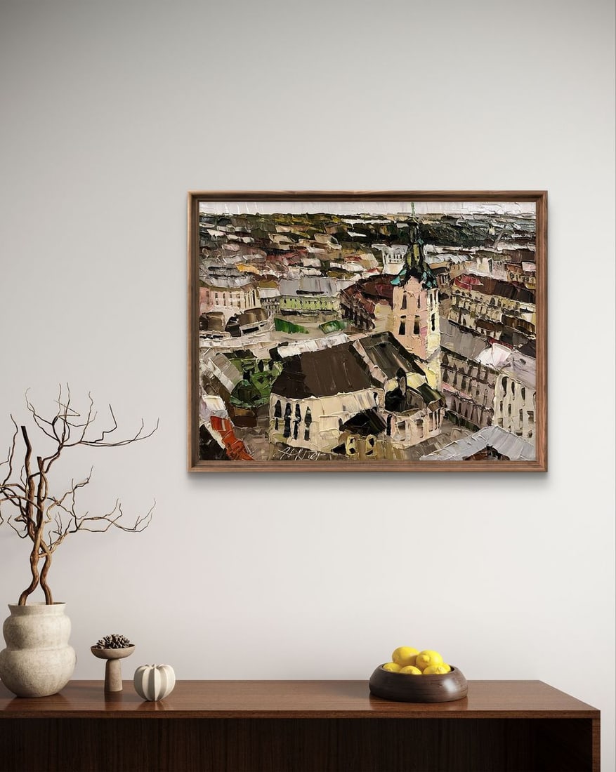 Oil painting Panorama with the cathedral Horishnyi N.A. - 3