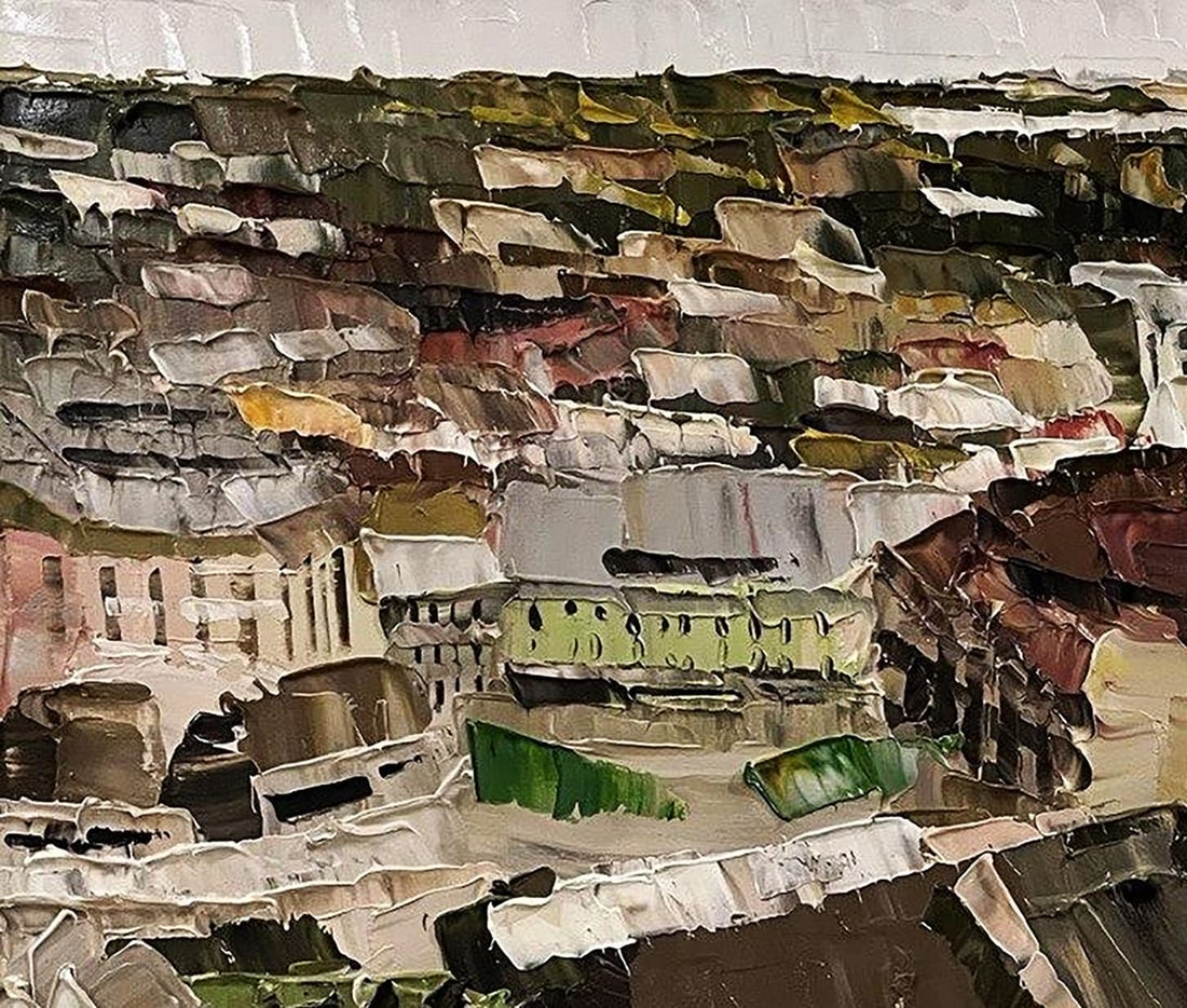 Oil painting Panorama with the cathedral Horishnyi N.A. - 4