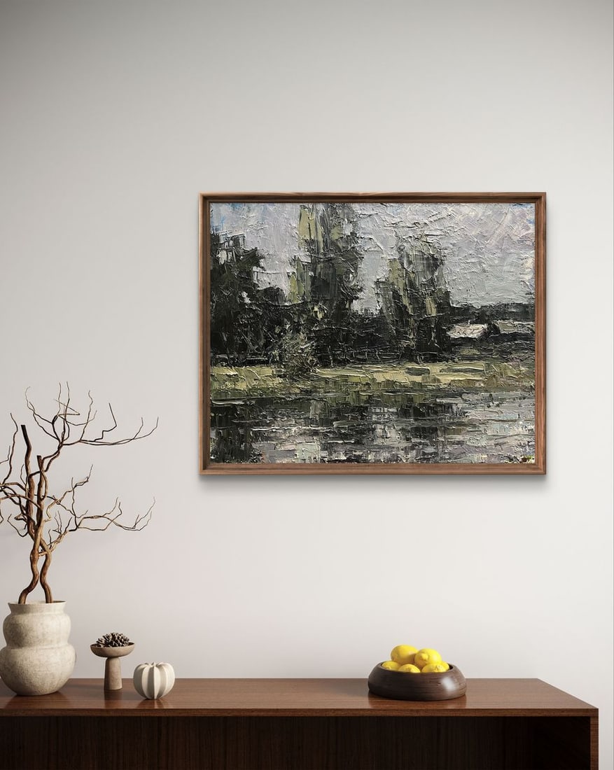 Oil painting River Etude Volodymyr Pashchenko - 2