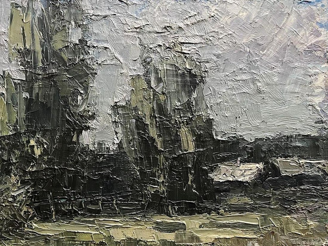 Oil painting River Etude Volodymyr Pashchenko - 5