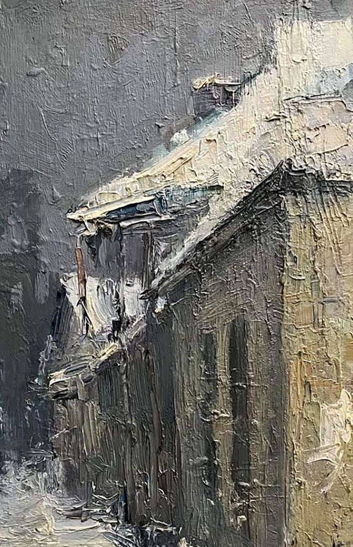 Oil painting Snowy street Volodymyr Pashchenko - 5