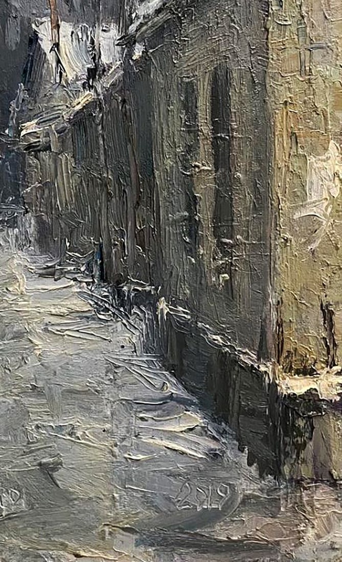 Oil painting Snowy street Volodymyr Pashchenko - 7