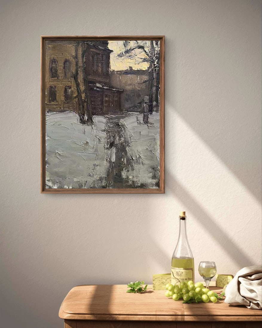 Oil painting Winter evening Volodymyr Pashchenko - 2