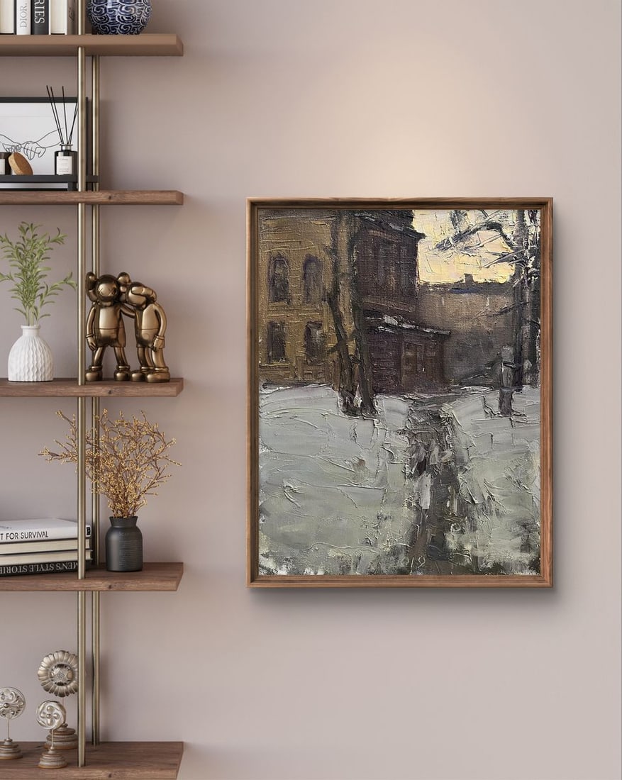 Oil painting Winter evening Volodymyr Pashchenko - 3