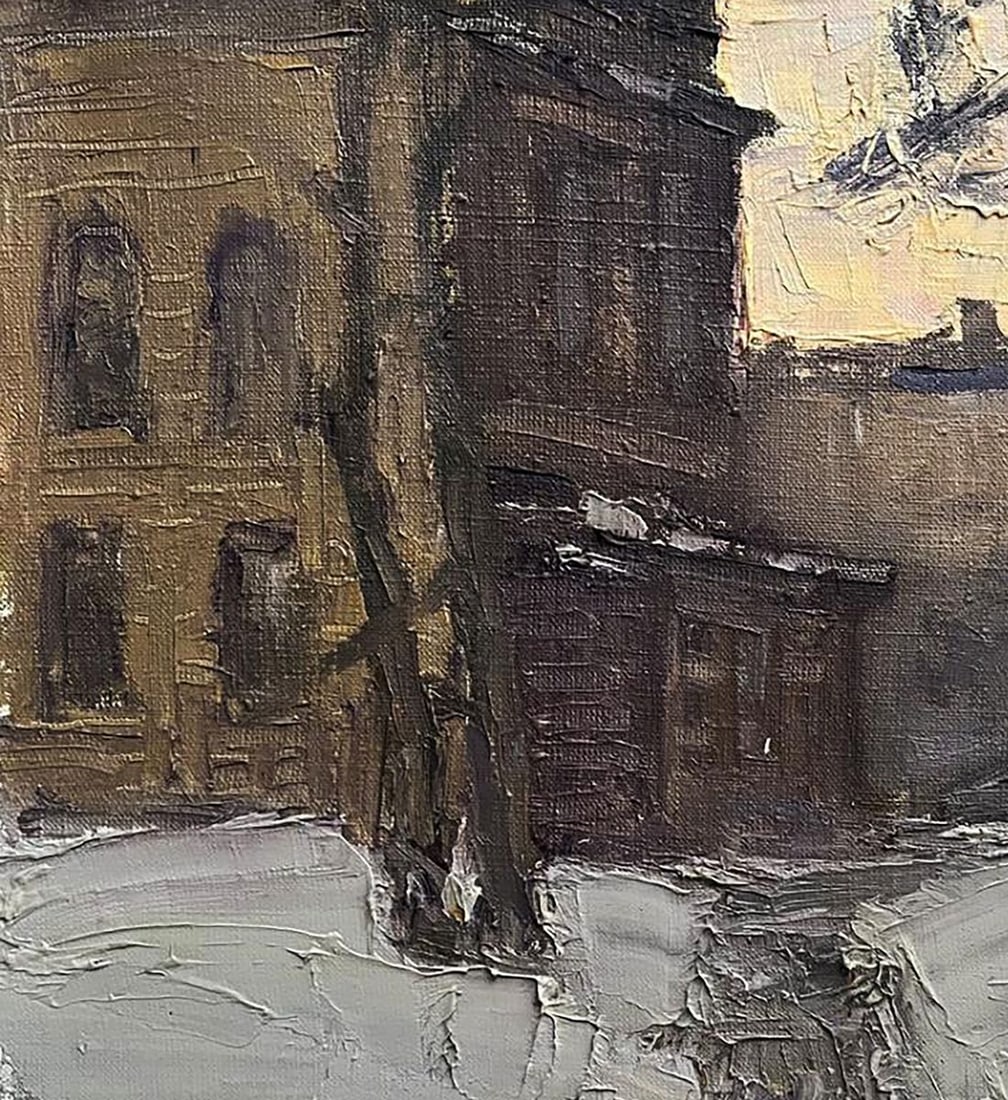 Oil painting Winter evening Volodymyr Pashchenko - 4