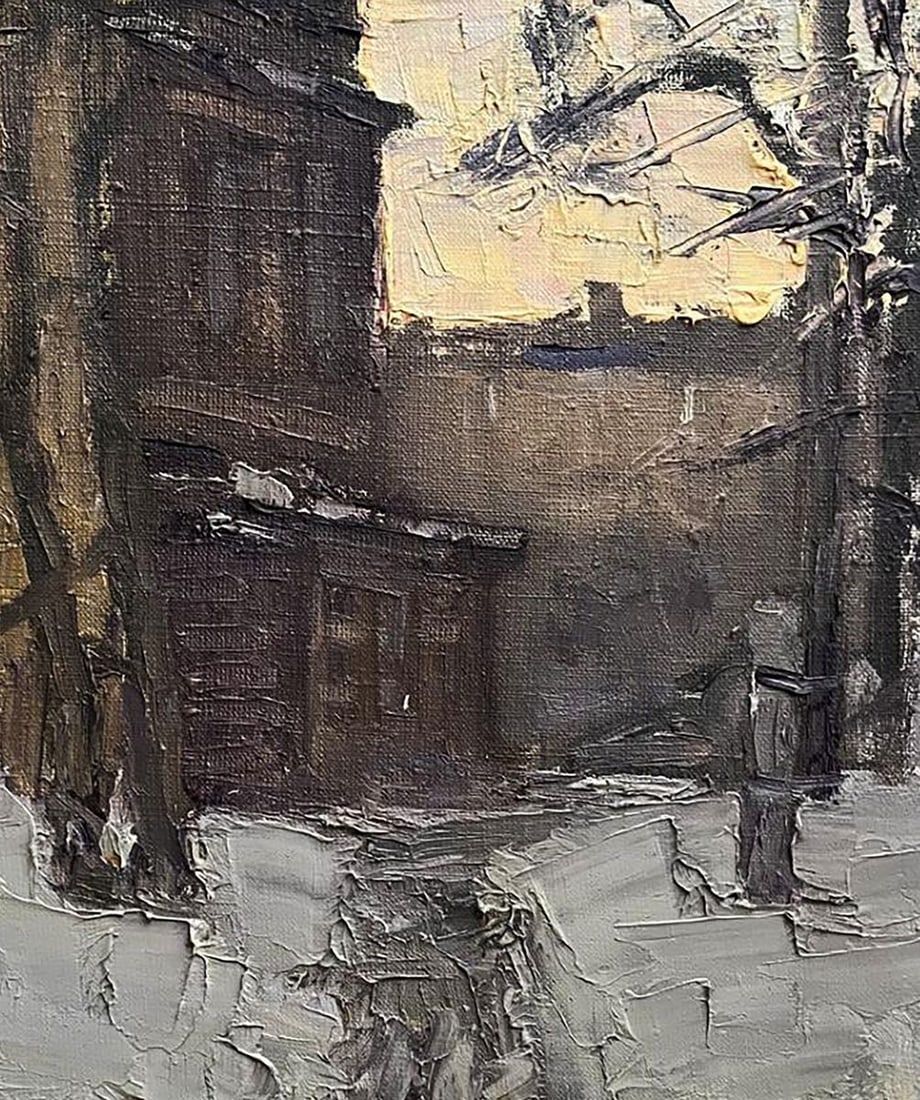 Oil painting Winter evening Volodymyr Pashchenko - 5