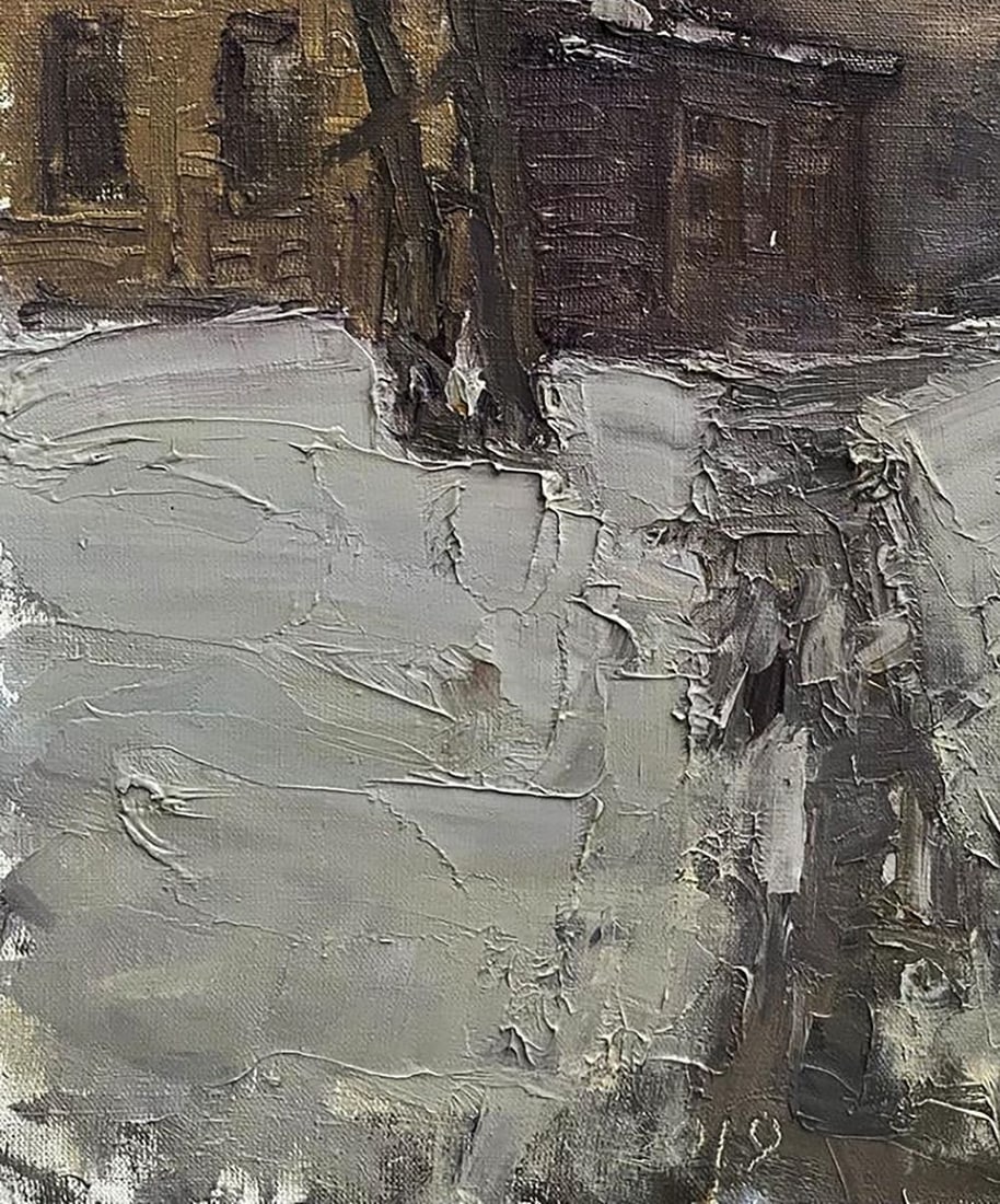 Oil painting Winter evening Volodymyr Pashchenko - 6