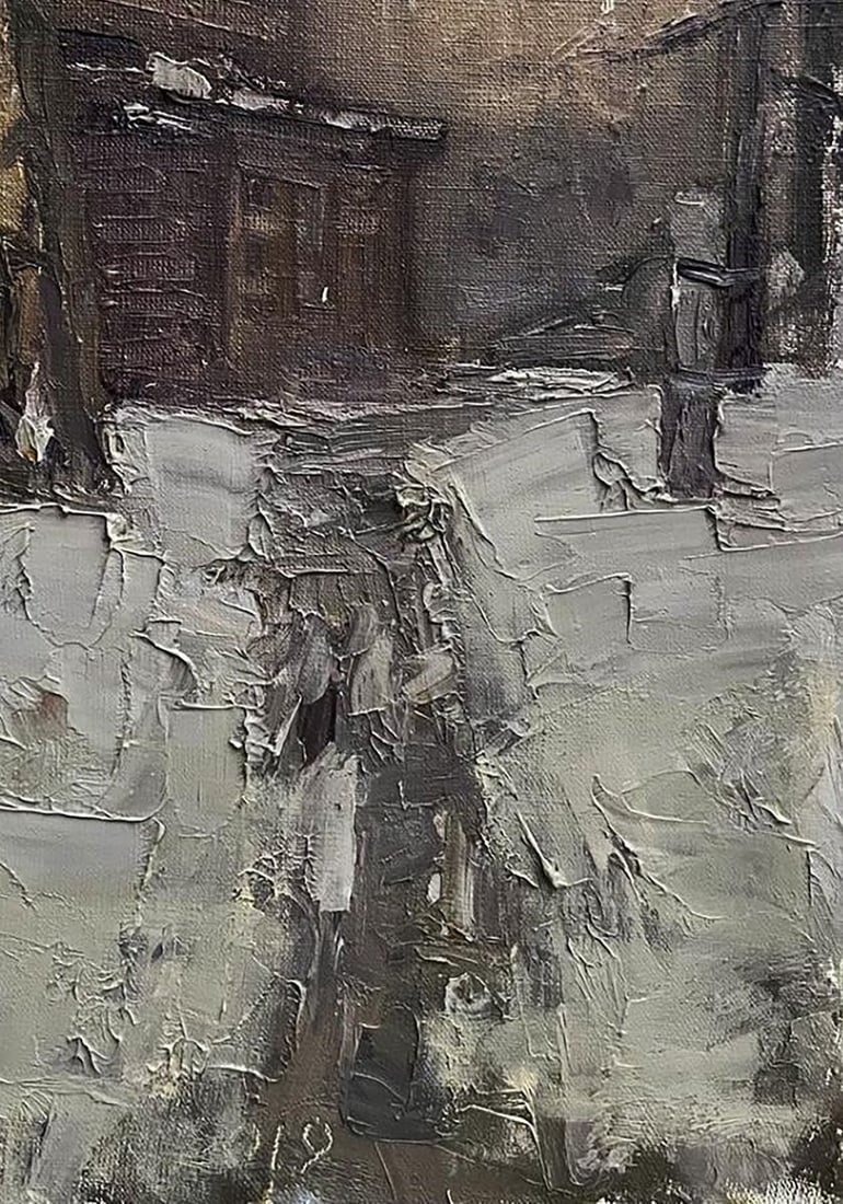 Oil painting Winter evening Volodymyr Pashchenko - 7