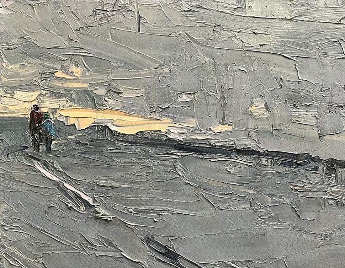 Oil painting Snowy road Volodymyr Pashchenko - 4