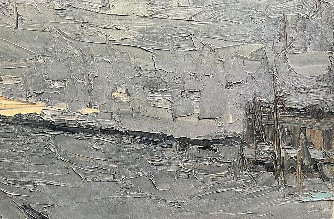 Oil painting Snowy road Volodymyr Pashchenko - 5