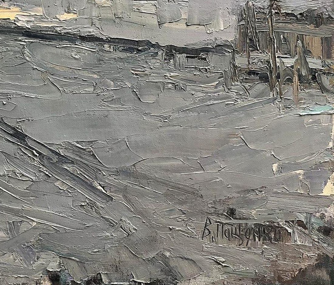 Oil painting Snowy road Volodymyr Pashchenko - 7