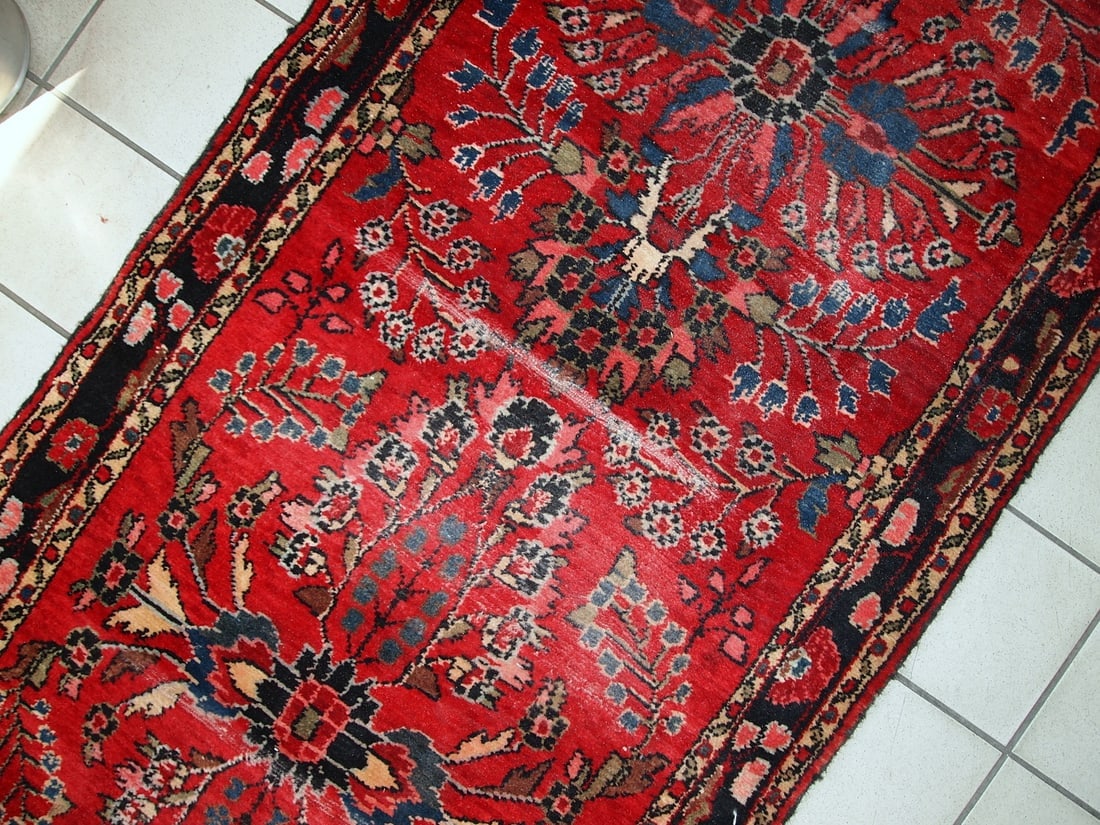 Handmade antique Persian Lilihan runner 2.7' x 23.3' (84cm x 712cm) 1910s - 7