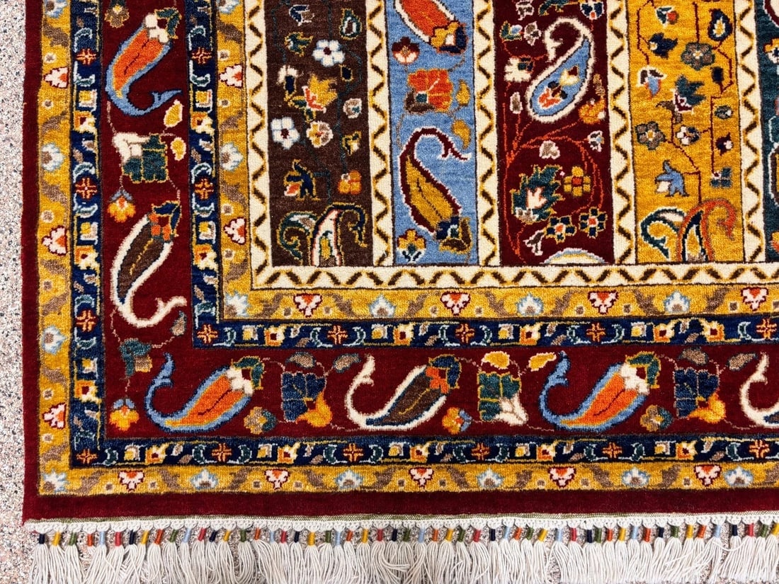 Hand-Knotted Caucasian Paisley Wool Tribal Oriental Area Rug Carpet 6' x 8'8" - 7