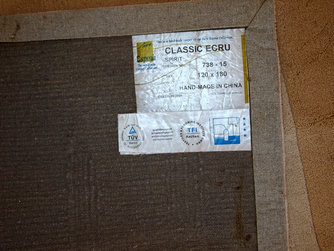 Handmade vintage Chinese Modern rug 3.9' x 5.9' (120cm x 180cm) 1980s - 8