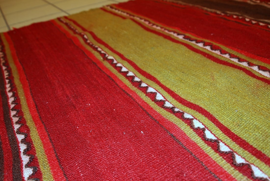 Handmade vintage Persian Ardabil kilim runner 2.6' x 9.5' ( 80cm x 290cm ) 1950s - 8