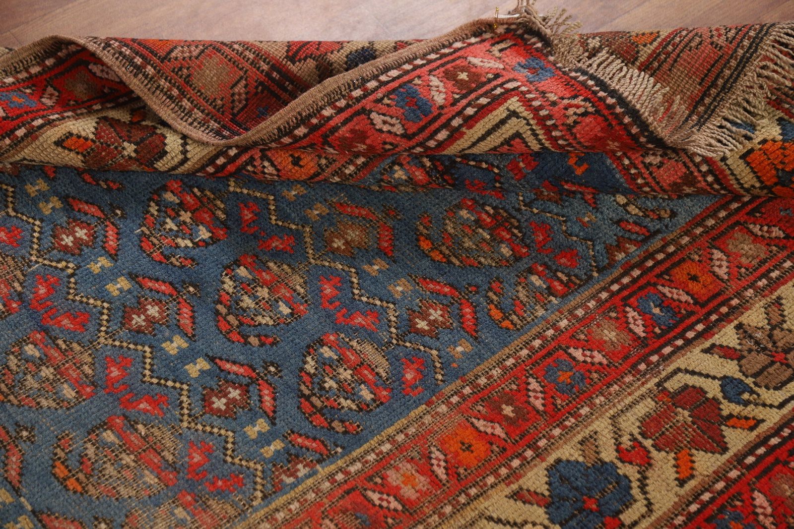 Pre-1900 Vegetable Dye Heriz Bakhshayesh Persian Runner Rug 3x15 - 17