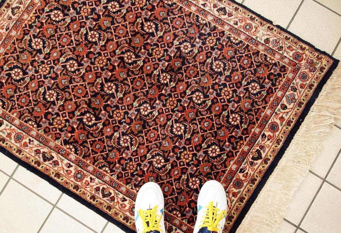 Handmade vintage Indo-Tabriz rug 3.3' x 4.2' (100cm x 130cm) 1980s - 5