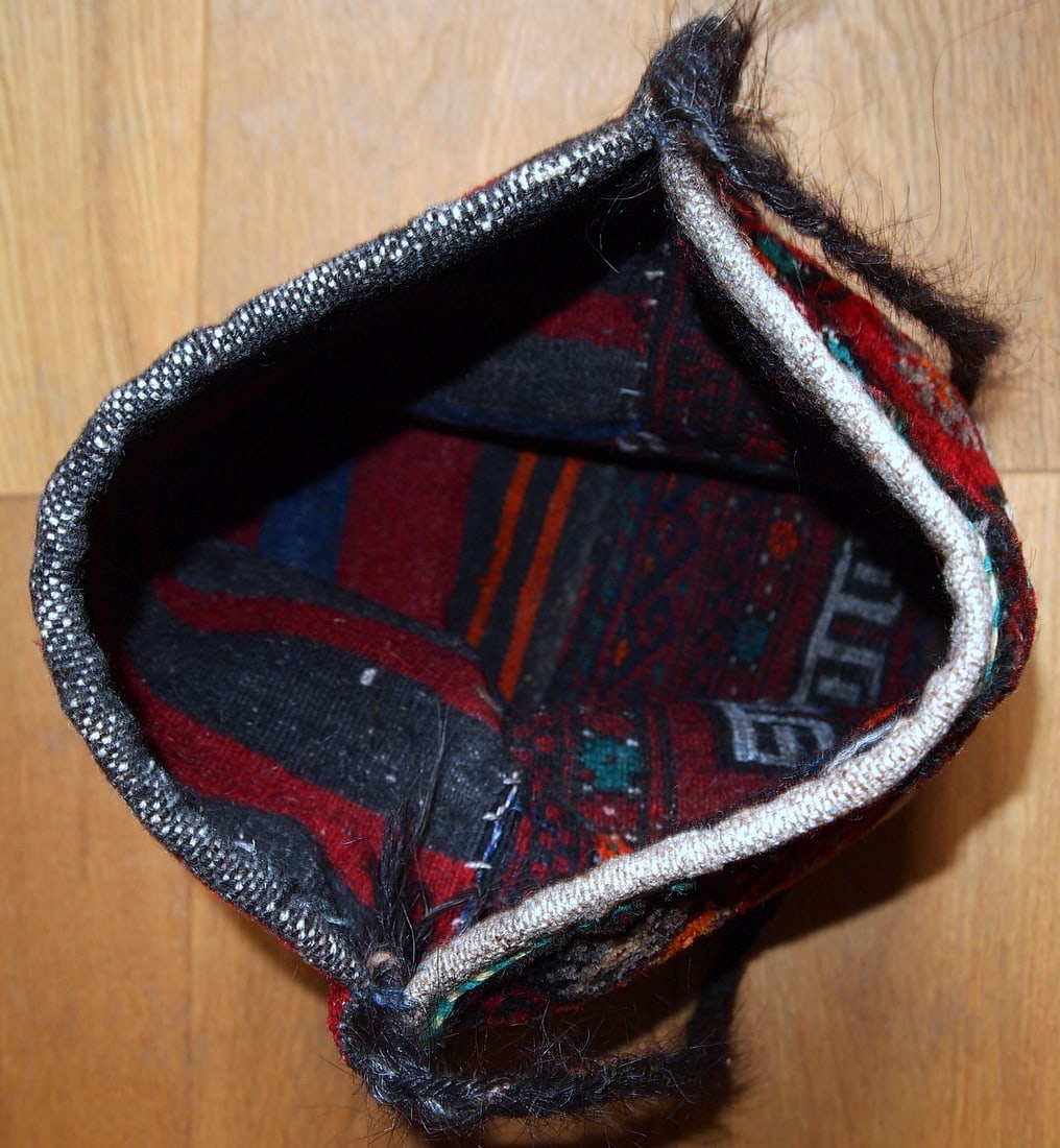 Handmade vintage Turkish Anatolian bag 1.1' x 1.1' ( 34cm x 34cm ) 1970 - 6