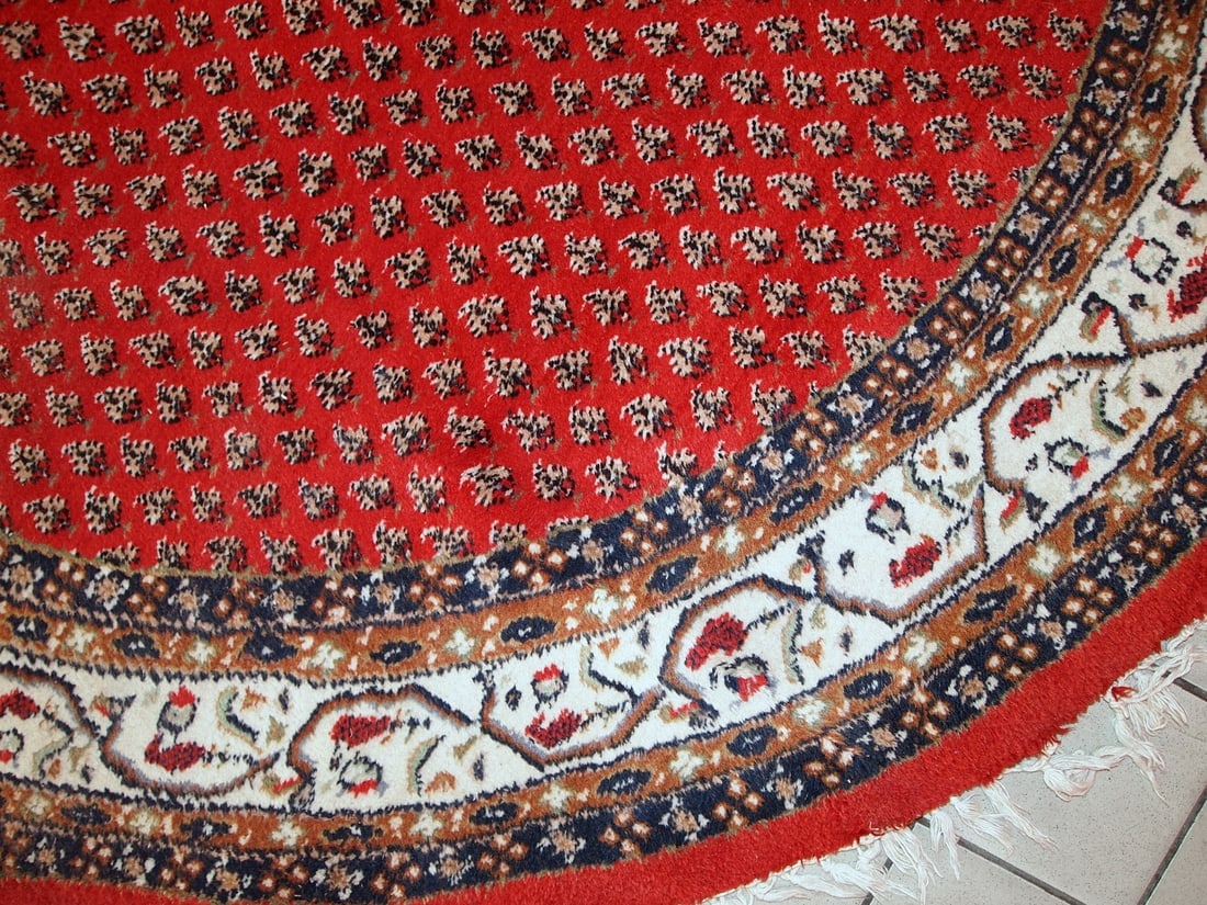 Handmade vintage Indo-Seraband rug 6.5' x 9.8' (198cm x 298cm) 1980s - 10