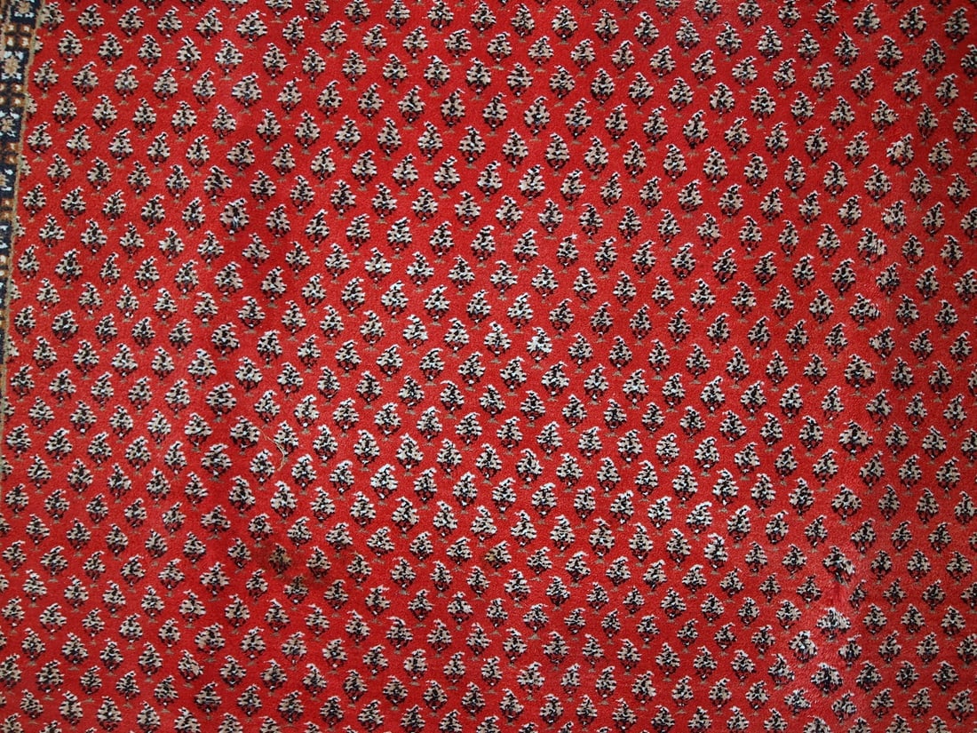 Handmade vintage Indo-Seraband rug 6.5' x 9.8' (198cm x 298cm) 1980s - 3