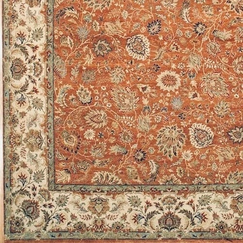 Hand-Knotted Indo-Tabriz Rust Wool Oriental Rug Carpet 10' x 14'11" - 5