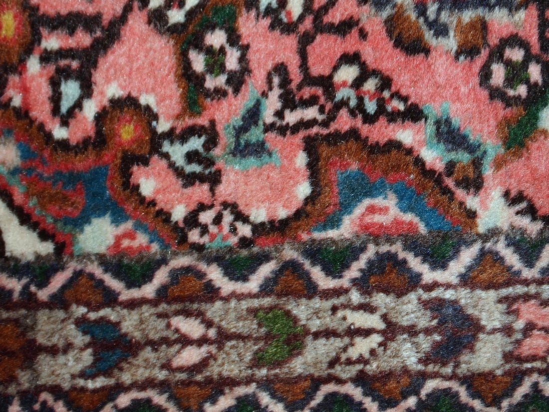 Handmade vintage Persian Lilihan rug 1.9' x 3' (59cm x 93cm) 1970s - 6