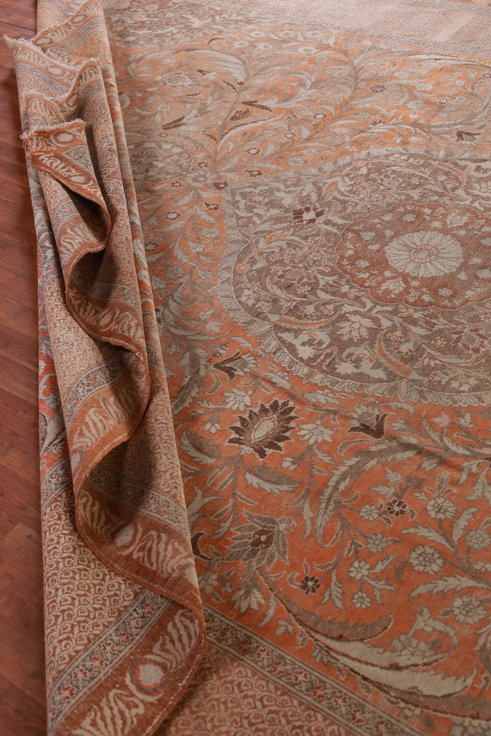 Pre-1900 Vegetable Dye Tabriz Haj-jalili Persian Large Rug 11x15 - 18