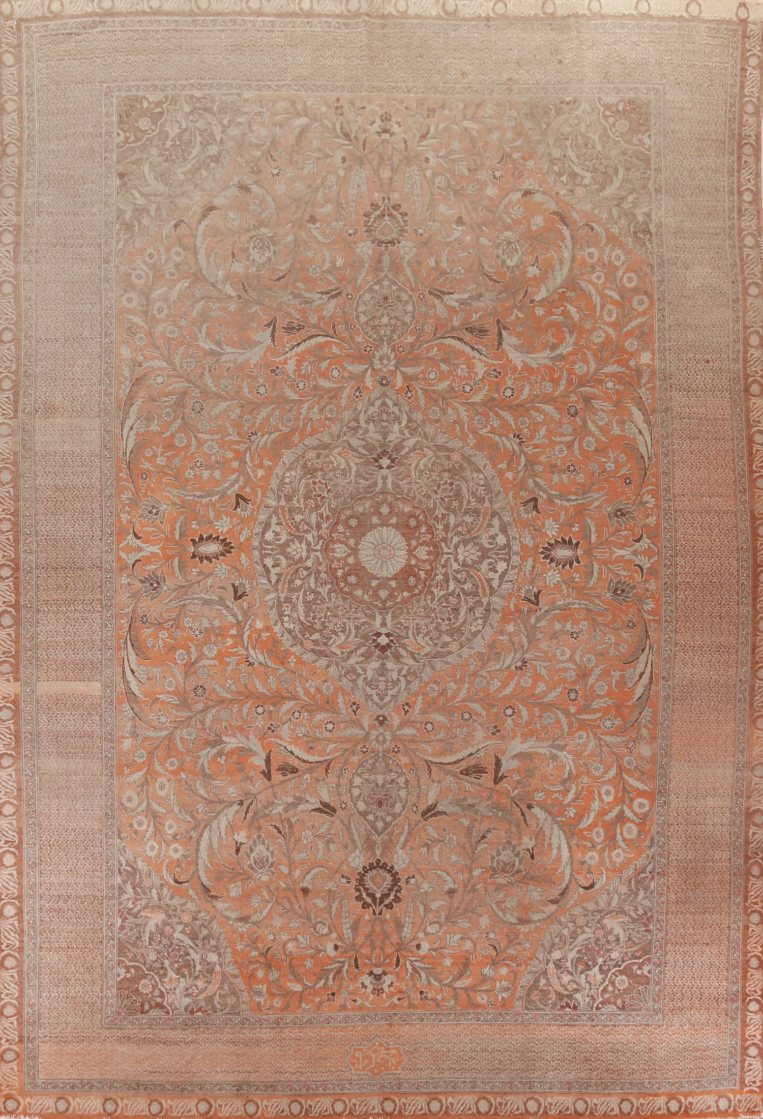 Pre-1900 Vegetable Dye Tabriz Haj-jalili Persian Large Rug 11x15: Title: Pre-1900 Vegetable Dye Tabriz Haj-jalili Persian Large Rug 11x15 Description:A Beautiful Genuine Iran ( Persia ) Tabriz (Haj Jalili) rug is Hand Knotted by skillful weavers in Iran