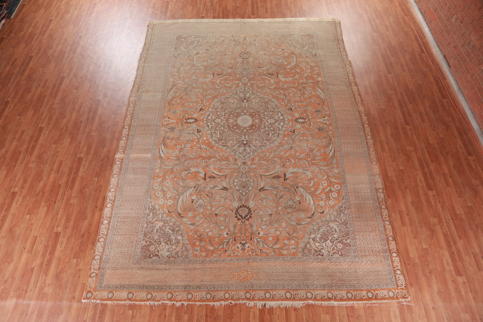 Pre-1900 Vegetable Dye Tabriz Haj-jalili Persian Large Rug 11x15 - 3