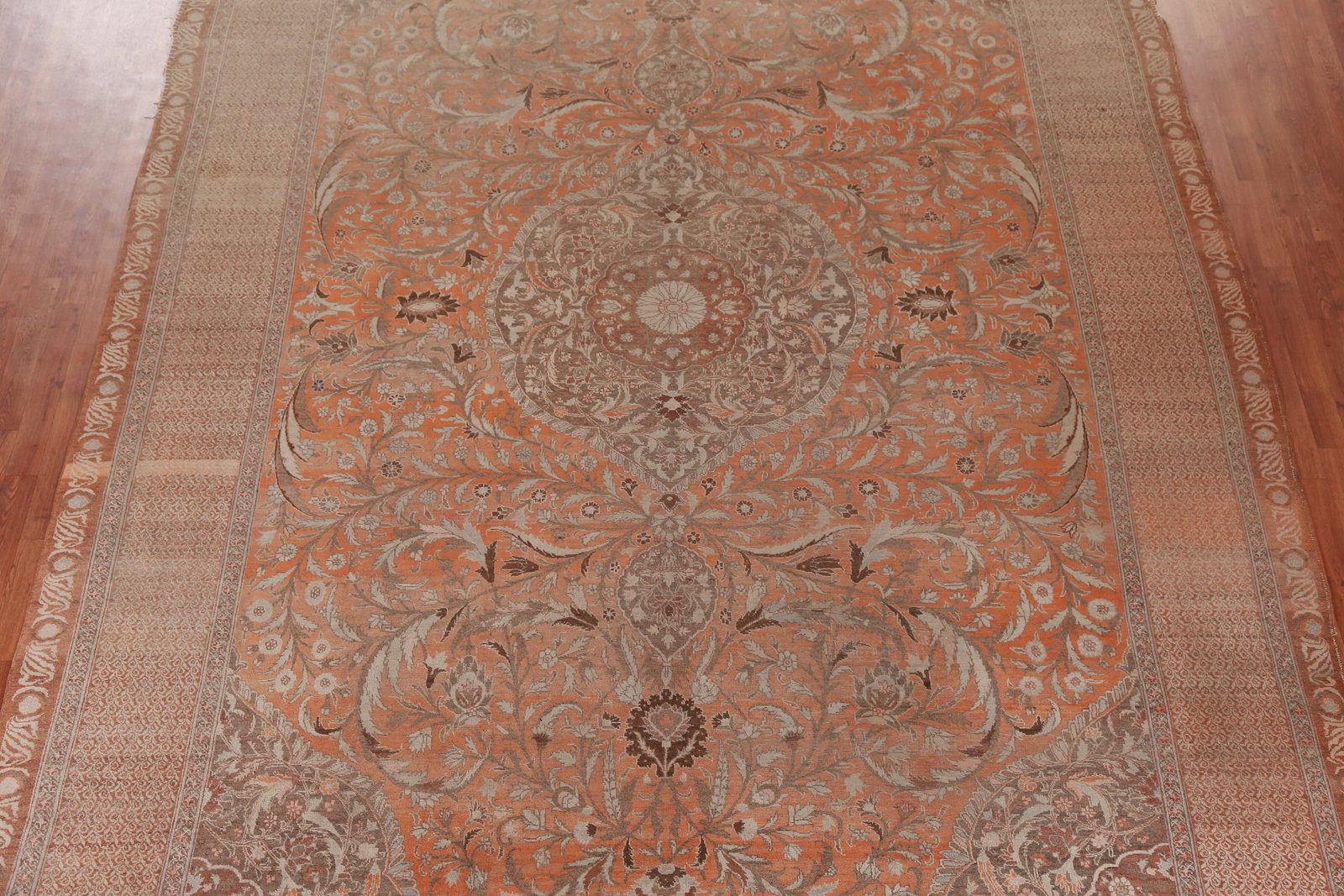 Pre-1900 Vegetable Dye Tabriz Haj-jalili Persian Large Rug 11x15 - 4