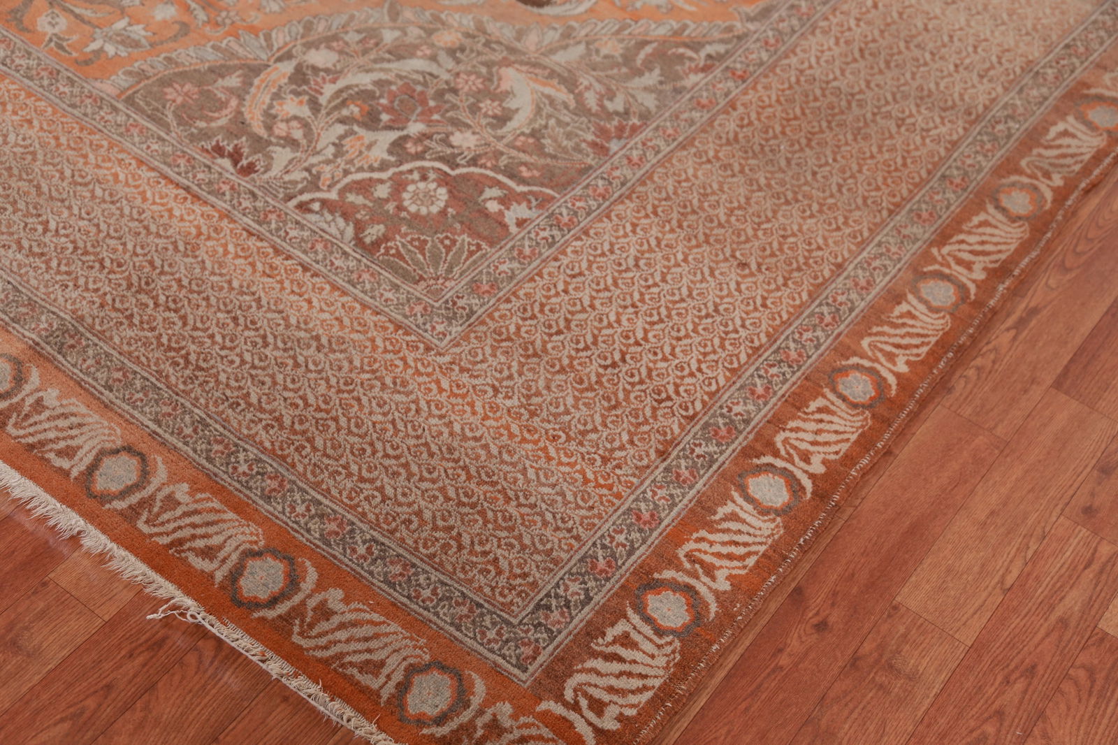 Pre-1900 Vegetable Dye Tabriz Haj-jalili Persian Large Rug 11x15 - 7