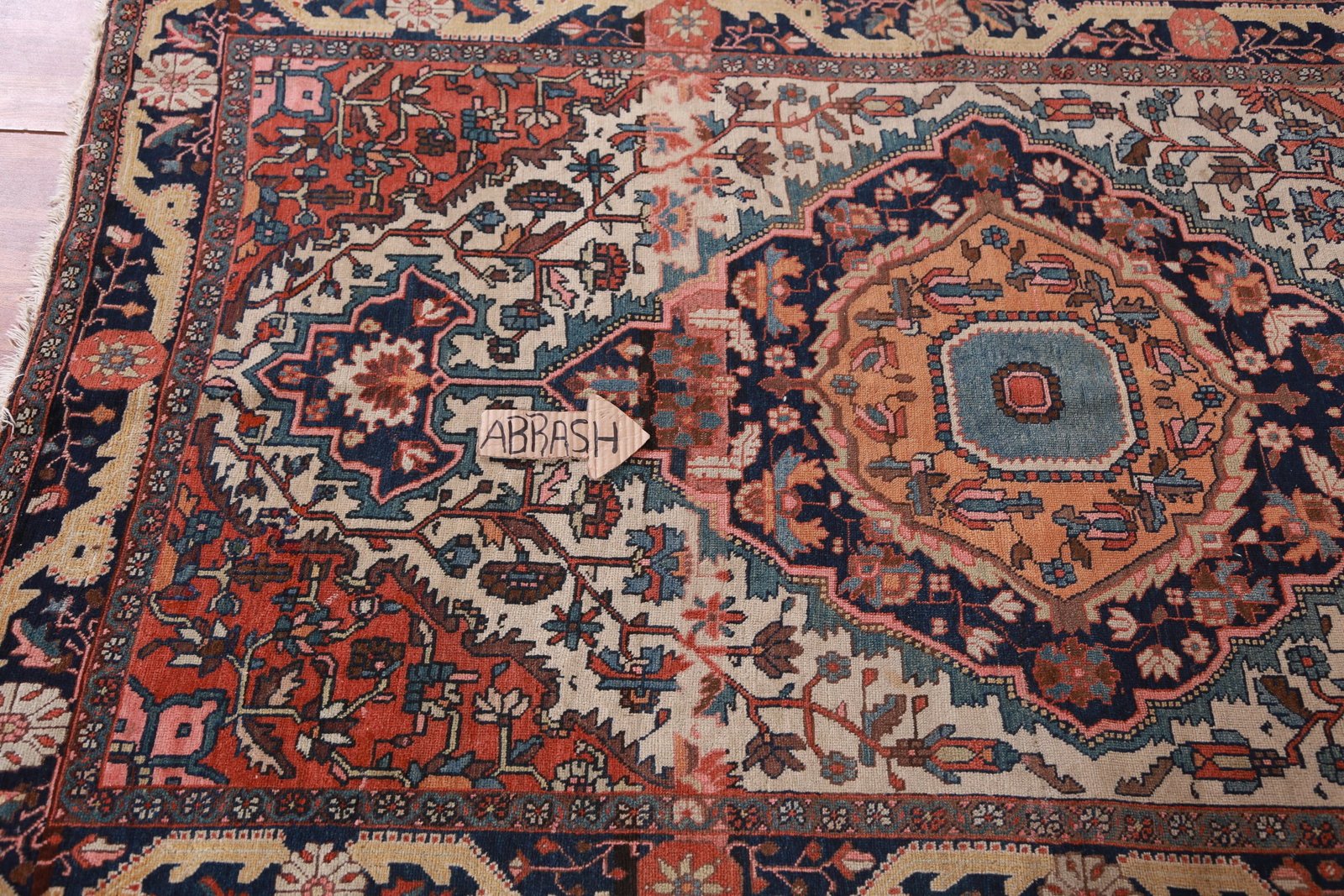 Pre-1900 Vegetable Dye Sarouk Farahan Persian Rug 4x7 - 14