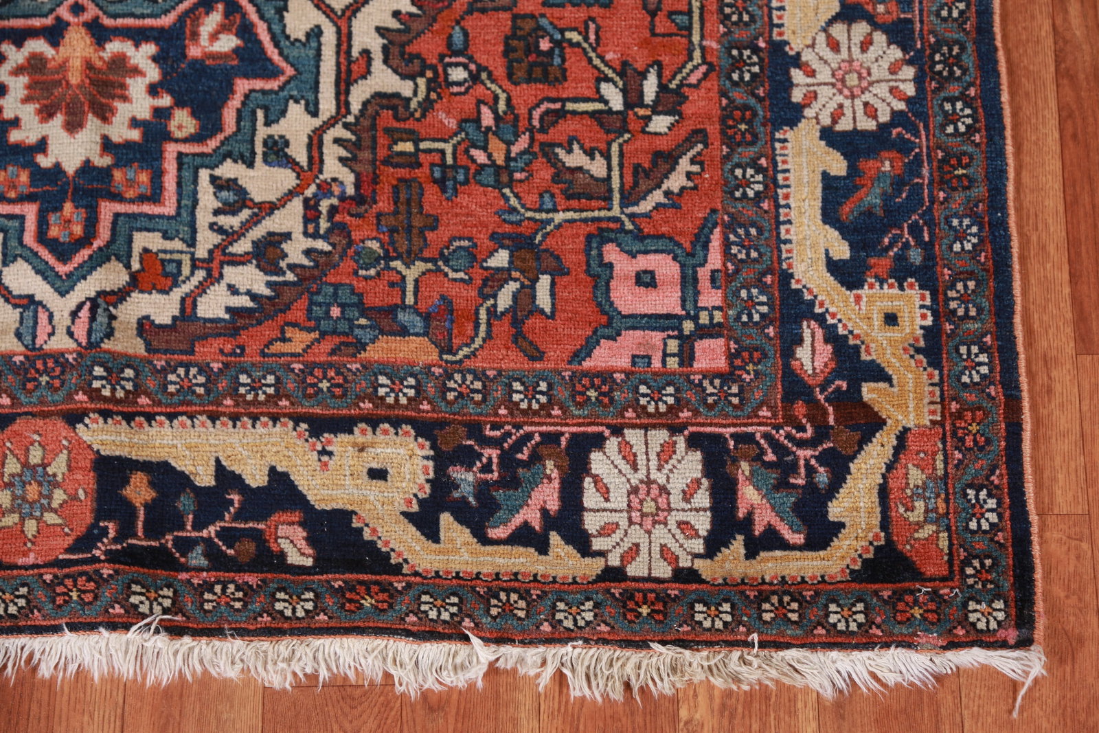 Pre-1900 Vegetable Dye Sarouk Farahan Persian Rug 4x7 - 5