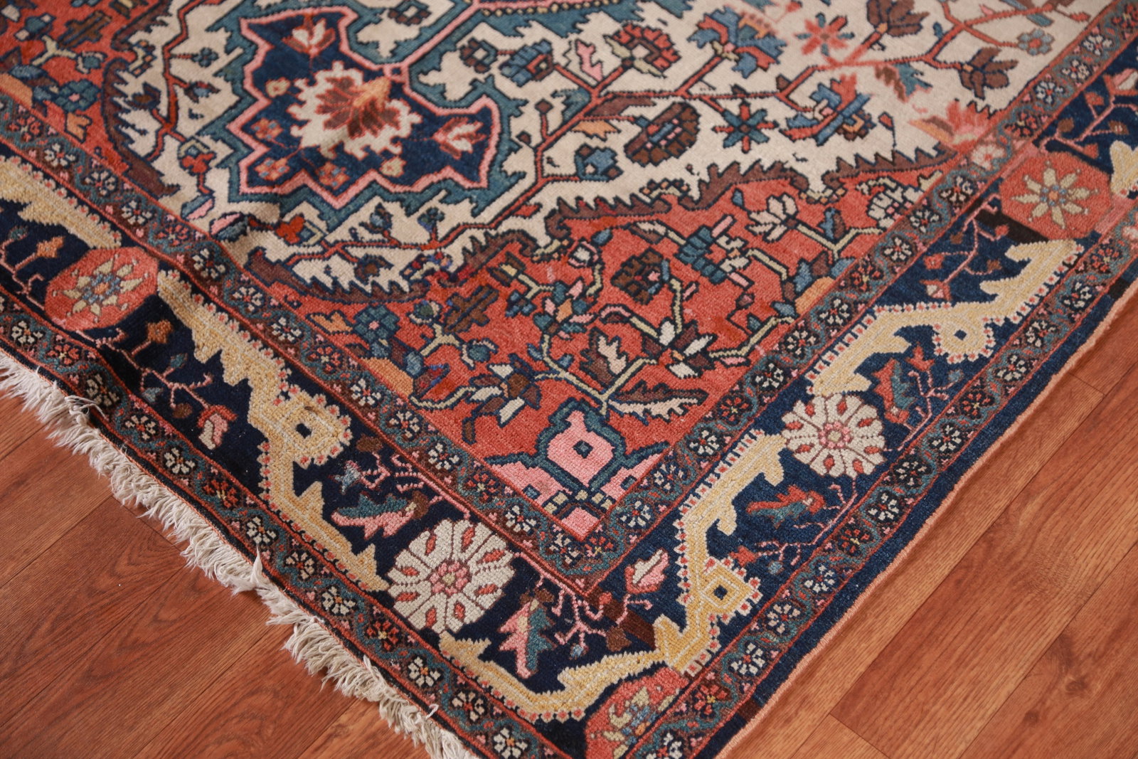 Pre-1900 Vegetable Dye Sarouk Farahan Persian Rug 4x7 - 7