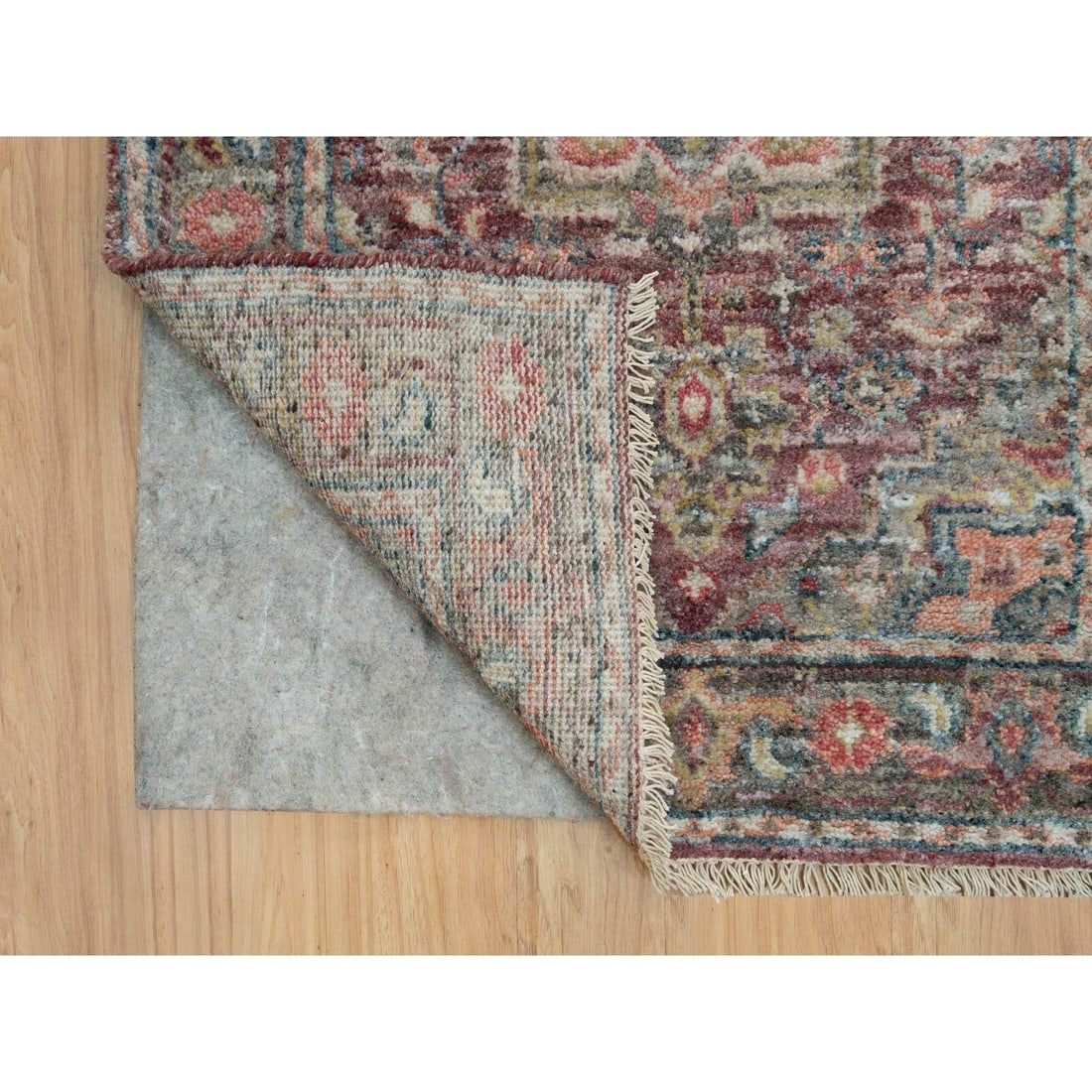 Red Soft Wool Heriz Revival Hand Knotted XL Runner Oriental Rug - 3