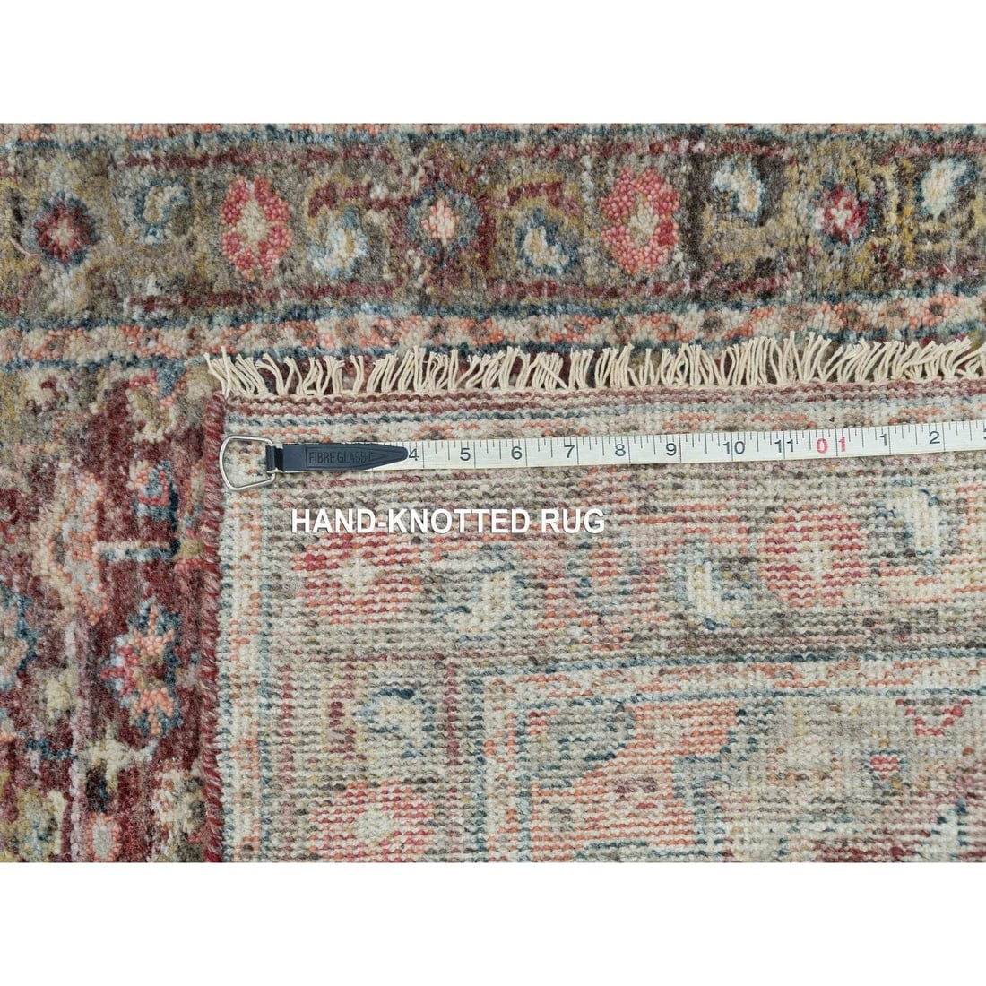 Red Soft Wool Heriz Revival Hand Knotted XL Runner Oriental Rug - 8