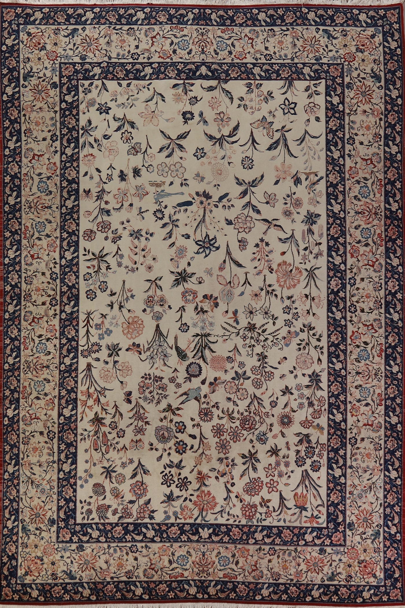 Pre-1900 Vegetable Dye Isfahan Persian Area Rug 8x12: Title: Pre-1900 Vegetable Dye Isfahan Persian Area Rug 8x12 Description:A Beautiful Genuine Iran ( Persia ) Isfahan rug is Hand Knotted by skillful weavers in Iran ( Persia ) with