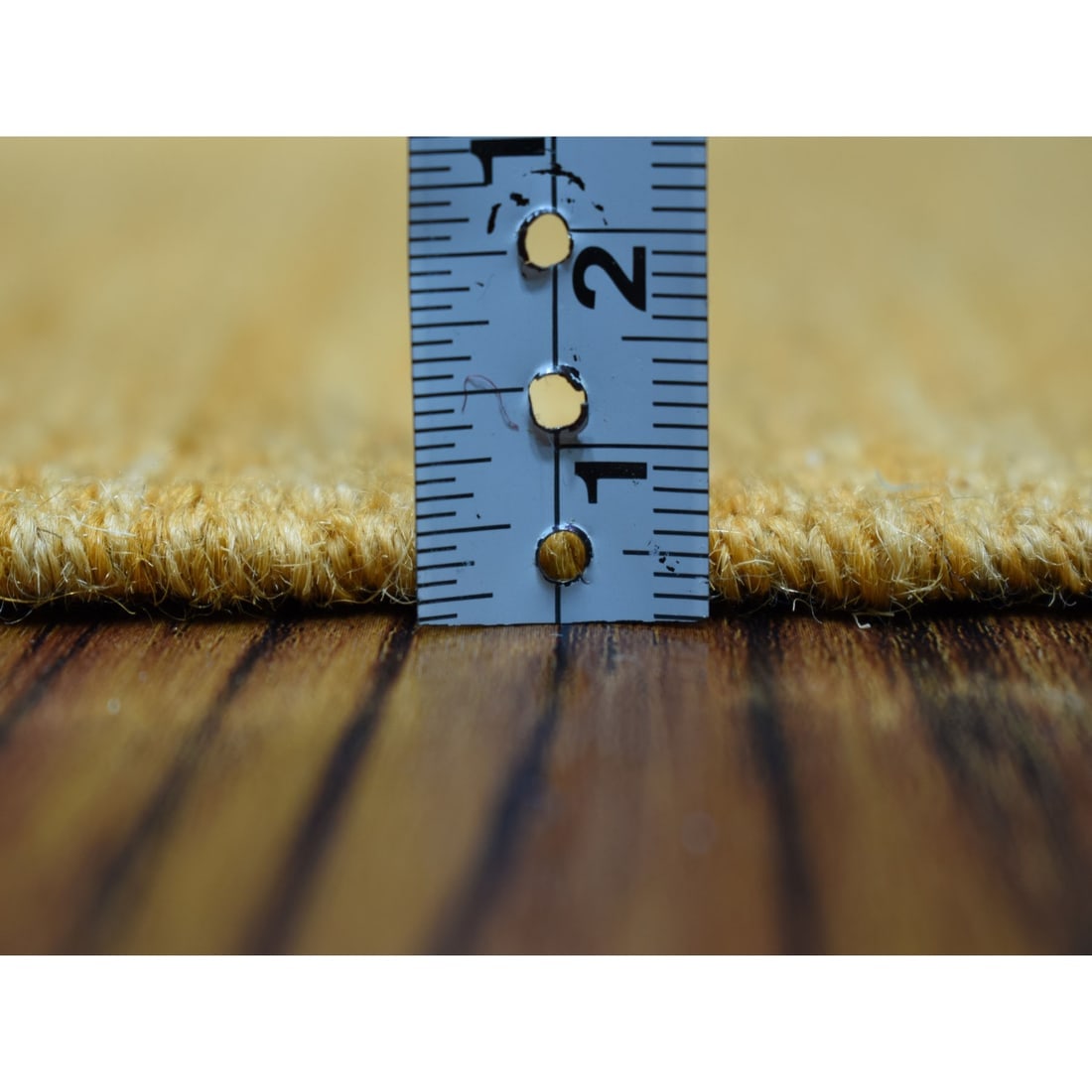 Gold Shades Flat Weave Kilim Pure Wool Hand Woven Runner Oriental Rug - 5