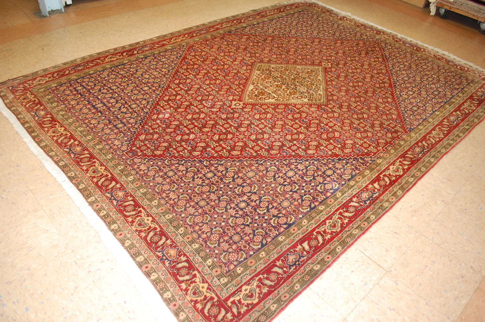 OLD,ANTIQUE PERSIAN QOME RUG 3.7x5.1 - 8