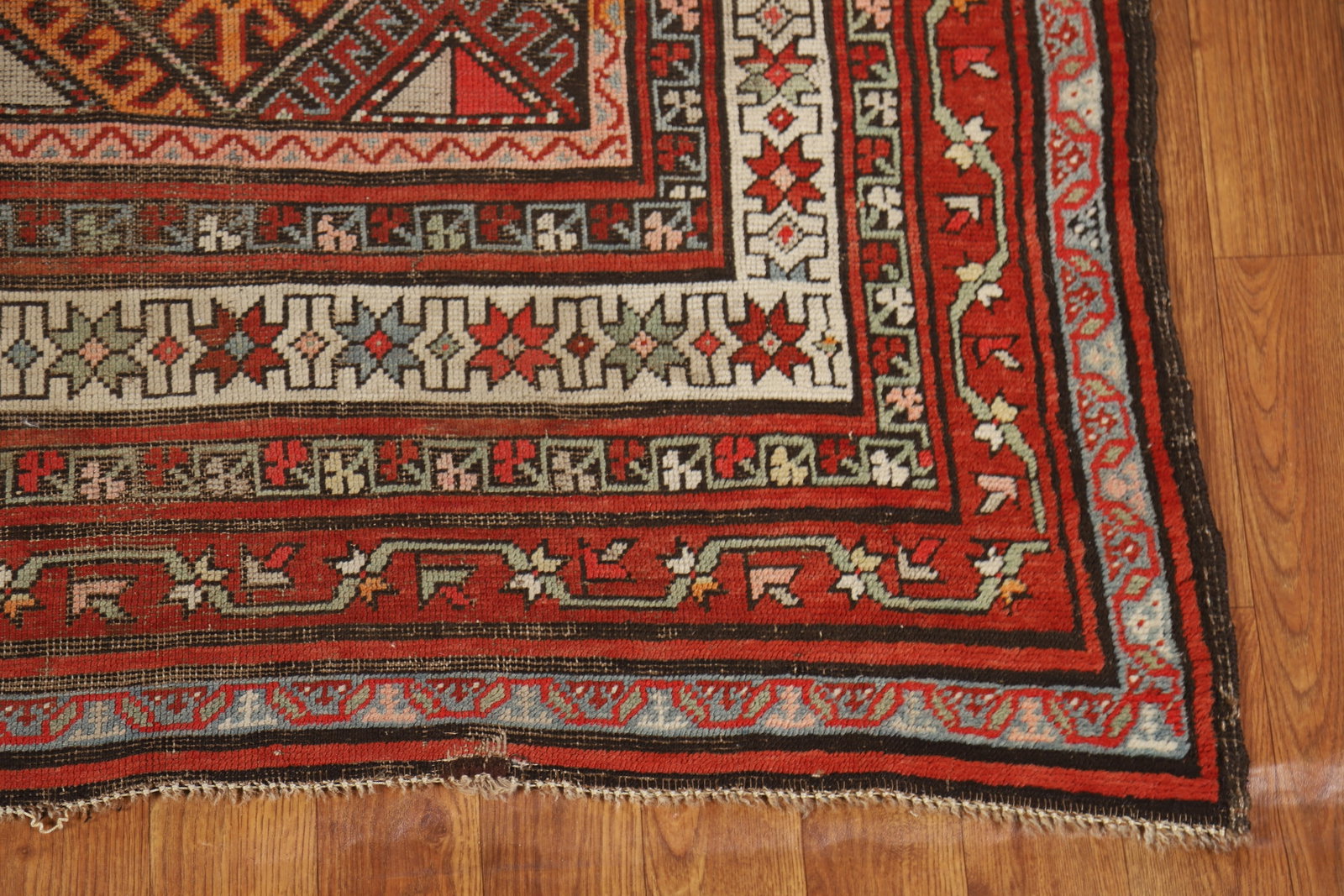 Vegetable Dye Wool Kazak Oriental Runner Rug 3x8 - 5