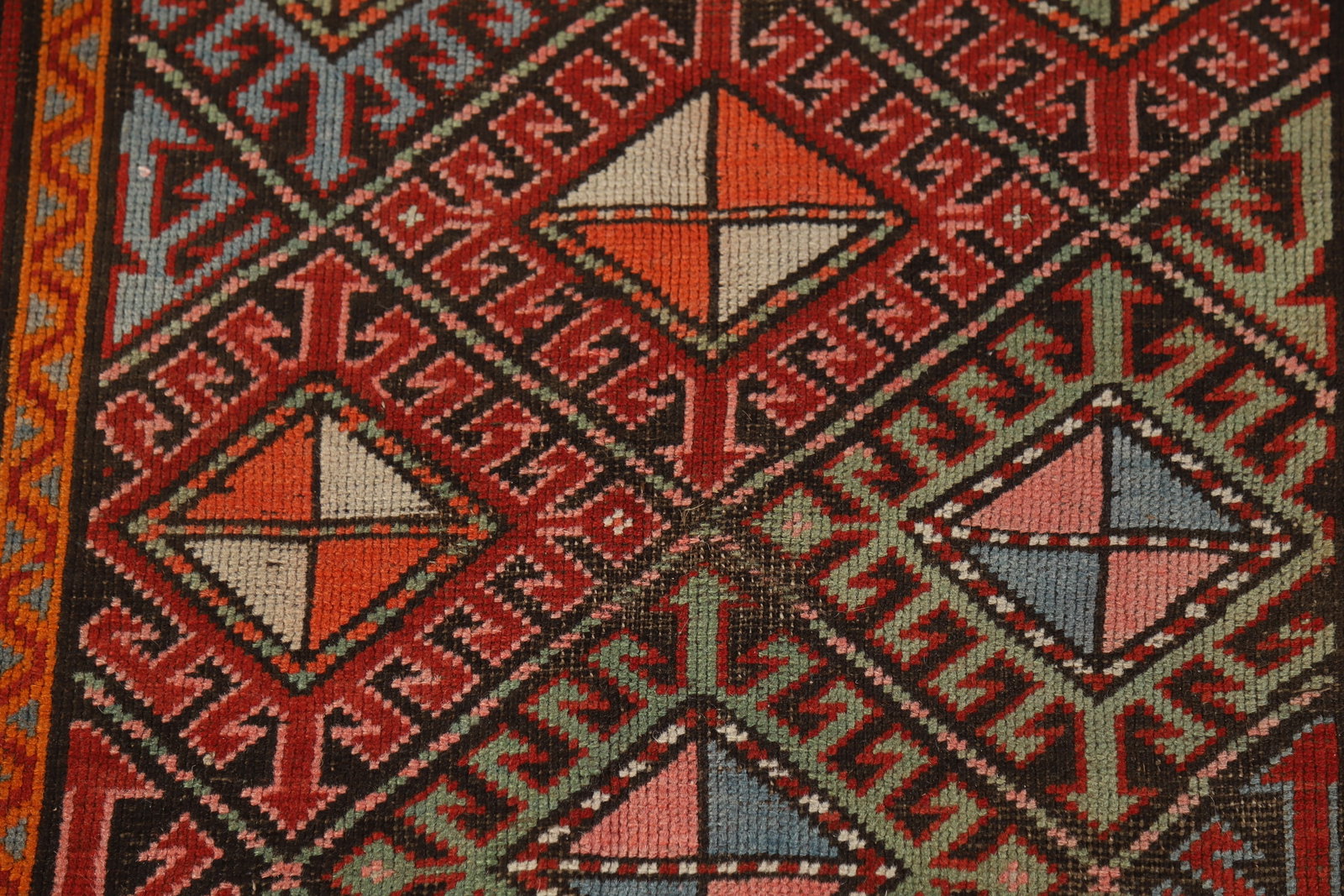 Vegetable Dye Wool Kazak Oriental Runner Rug 3x8 - 9