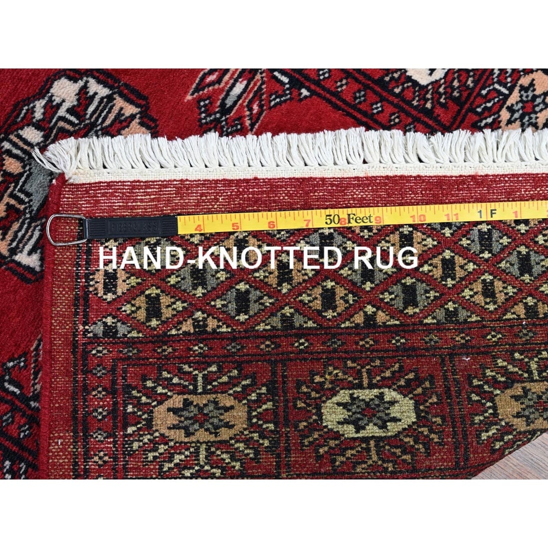 Red Princess Bokara Tribal Medallions All Wool Hand Knotted Runner Rug - 7