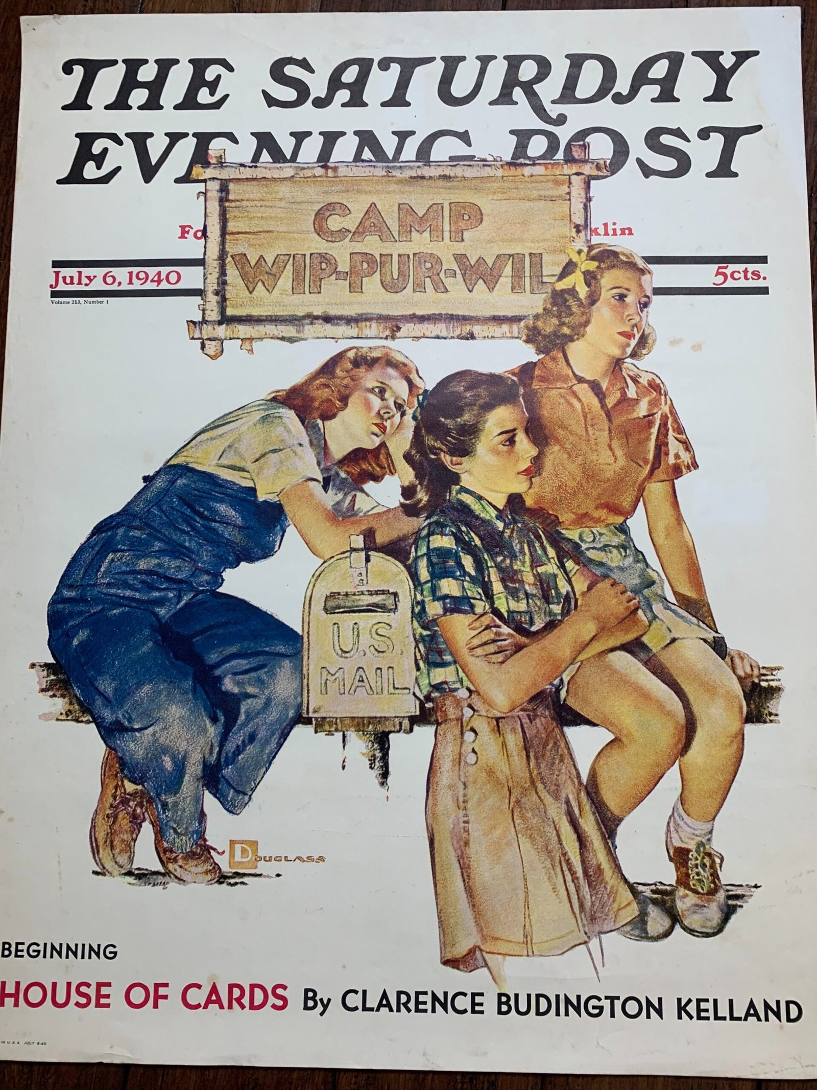 22x28 1942 Newstand Poster Saturday Evening Post - Art By Rudy Arnold soldier Looking Through (1 of 4)
