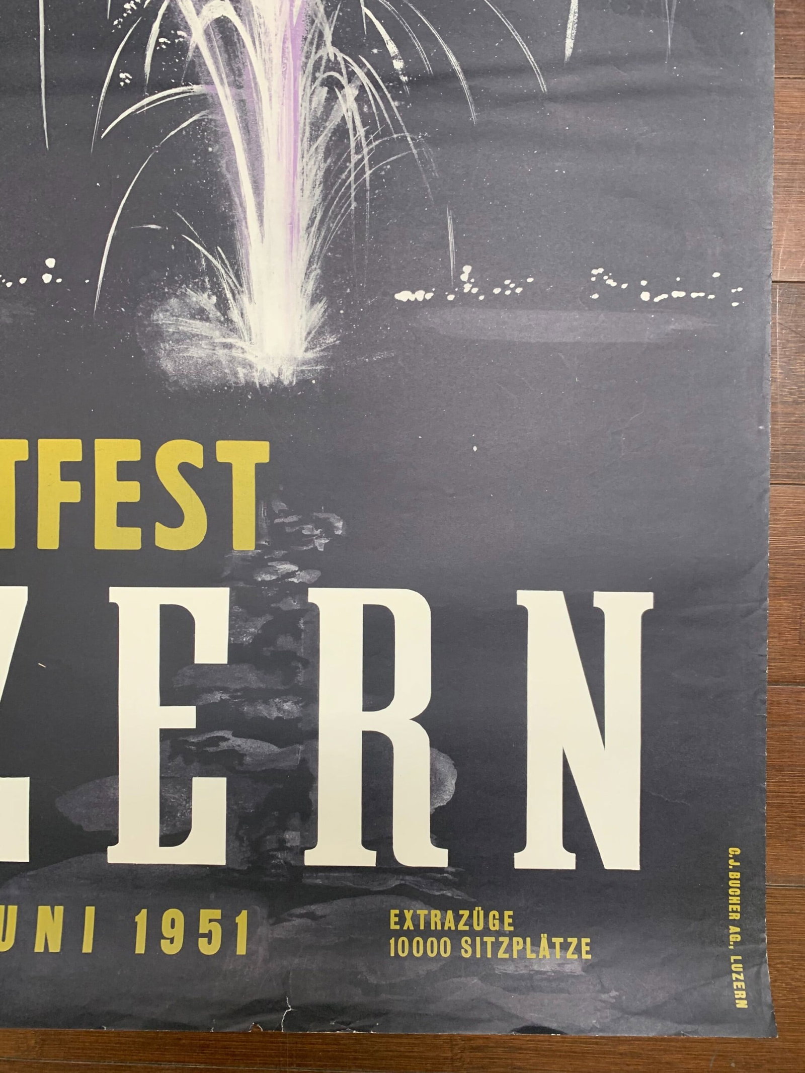 Seenachtfest Luzern (1951) 25.75 x 40 Swiss Travel Poster - 4