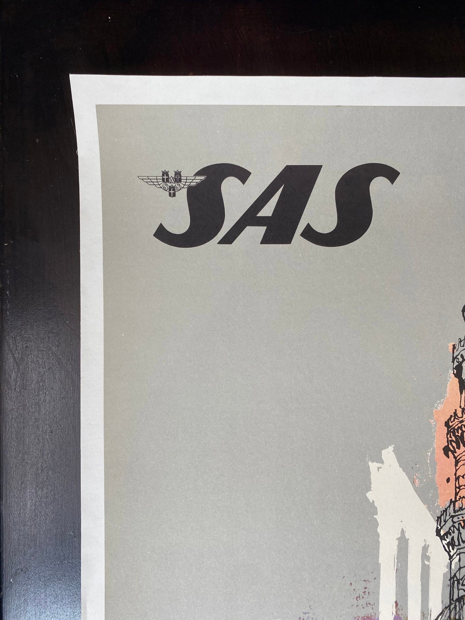 Sas Airlines - Middle East - Art By Nielsen (1960) 25x39.5 US Travel Poster LB - 5