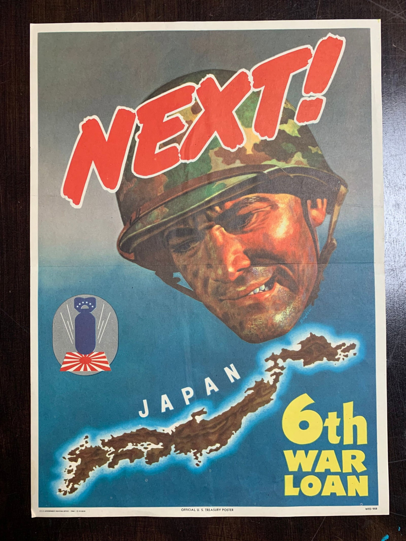 Next 6th War Loan (1942) 10 x 14 US War Bond Poster - Unused (1 of 5)