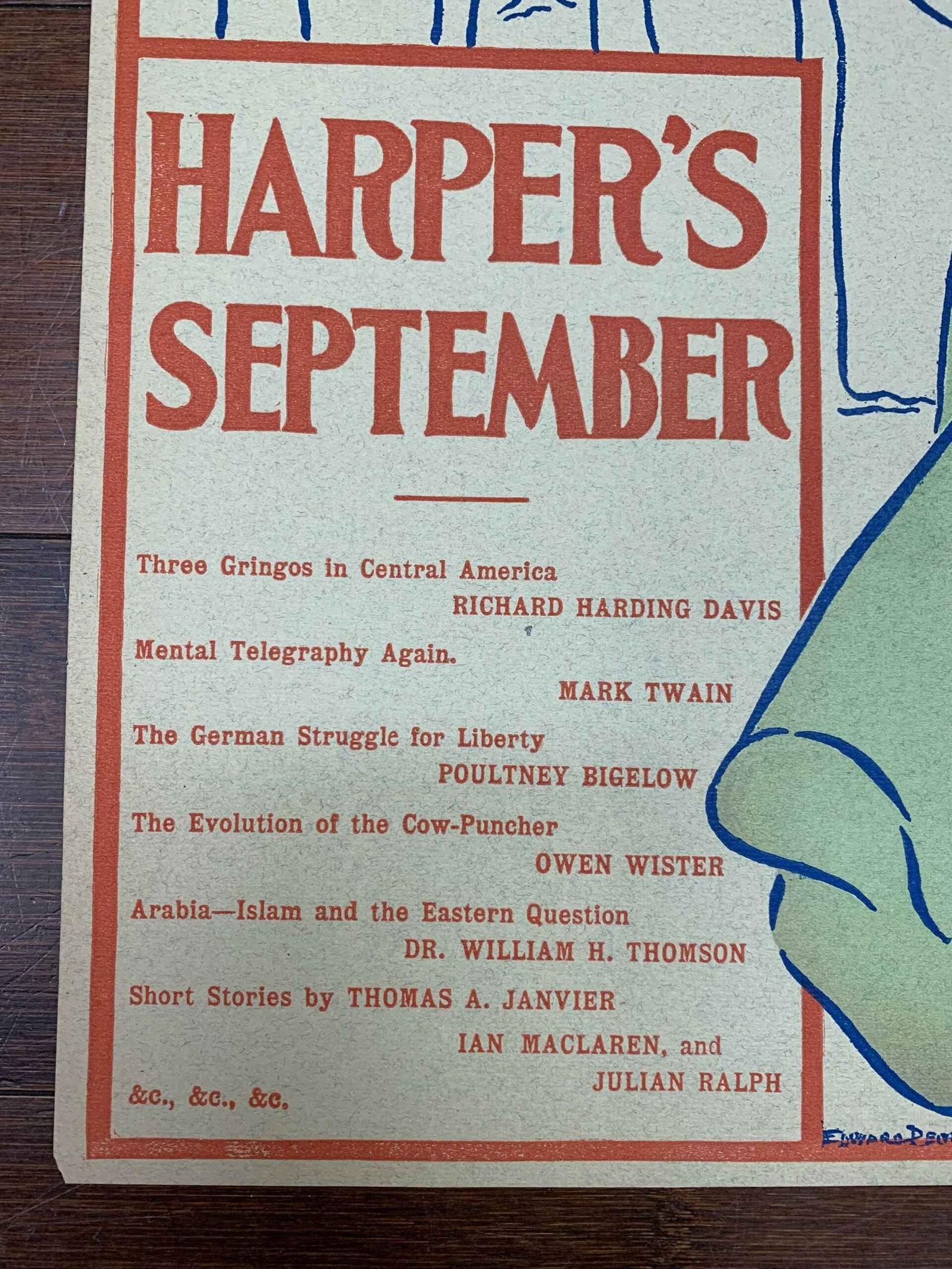 Harper's September - Art by Penfield (1898) 8 x 9.375 US Advertising Poster - 2