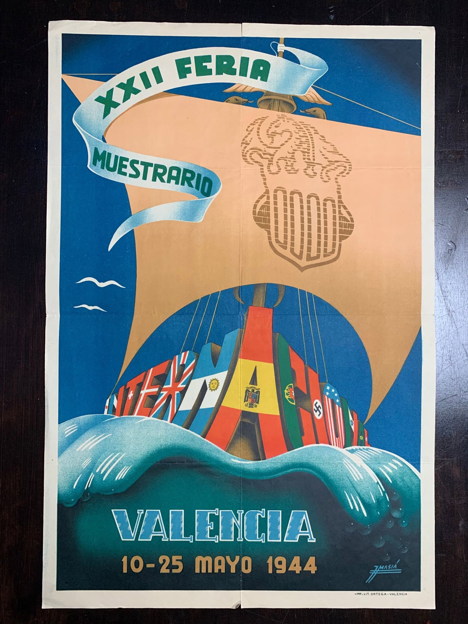 Valencia XXII Feria - Calandin (1944) 17 x 25 Spanish Trade Fair Poster (1 of 6)